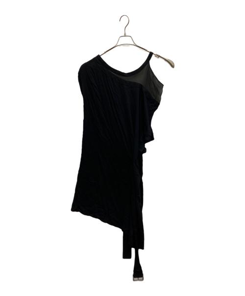 yohji yamamoto+noir（ヨウジヤマモトプリュスノアール）yohji yamamoto+Noir (ヨウジヤマモトプリュスノアール) 半袖ワンピース ブラック サイズ:Mの古着・服飾アイテム