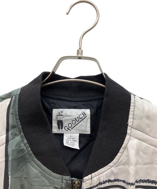 GOOUCH（グーチ）GOOUCH (グーチ) シルクブルゾン グリーン×ホワイト サイズ:Lの古着・服飾アイテム