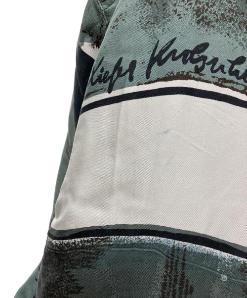 GOOUCH（グーチ）GOOUCH (グーチ) シルクブルゾン グリーン×ホワイト サイズ:Lの古着・服飾アイテム