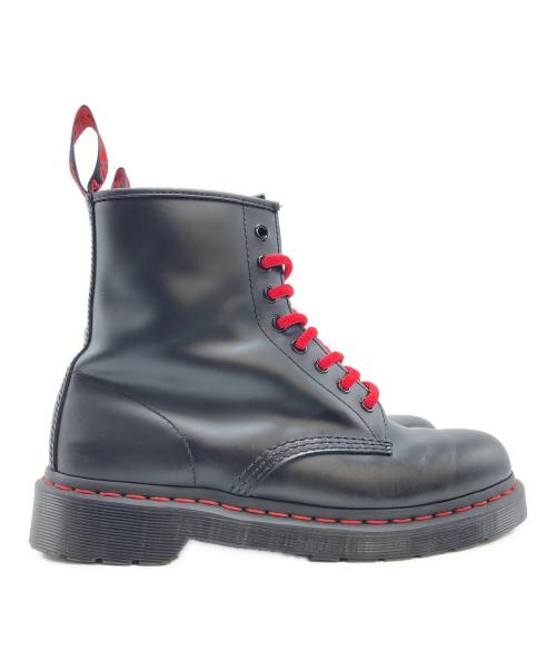 Dr.Martens（ドクターマーチン）Dr.Martens (ドクターマーチン) レッドステッチ8ホールブーツ ブラック×レッド サイズ:SIZE 26cmの古着・服飾アイテム