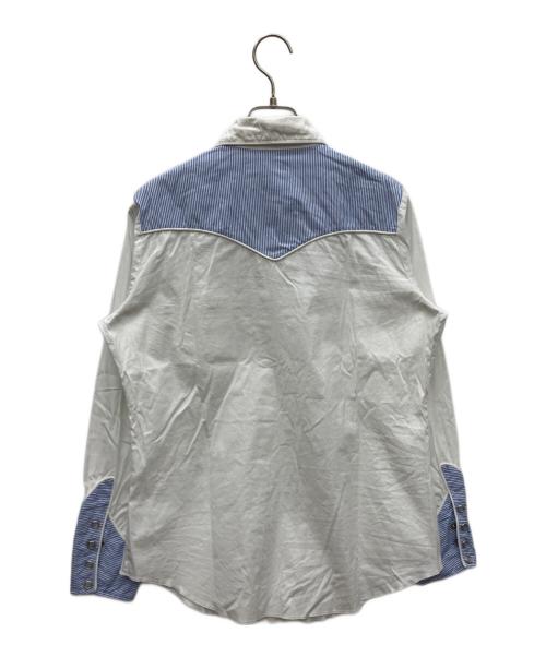 COMME des GARCONS（コムデギャルソン）COMME des GARCONS (コムデギャルソン) H BAR C (エイチバーシー) ウエスタンシャツ ホワイト×ブルー サイズ:Mの古着・服飾アイテム