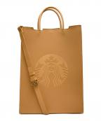 STARBUCKS COFFEEスターバックス コーヒー）の古着「マイカスタマイズジャーニーセット 2WAYレザートートバッグ」｜ブラウン