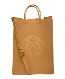 STARBUCKS COFFEE（スターバックス コーヒー）の古着「マイカスタマイズジャーニーセット 2WAYレザートートバッグ」｜ブラウン