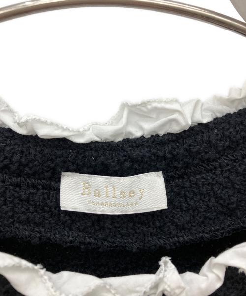 BALLSEY（ボールジィ）BALLSEY (ボールジィ) 半袖ブラウス ブラック×ホワイト サイズ:Sの古着・服飾アイテム