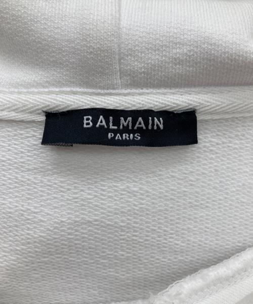 BALMAIN（バルマン）BALMAIN (バルマン) プルオーバーパーカー ホワイト サイズ:Mの古着・服飾アイテム