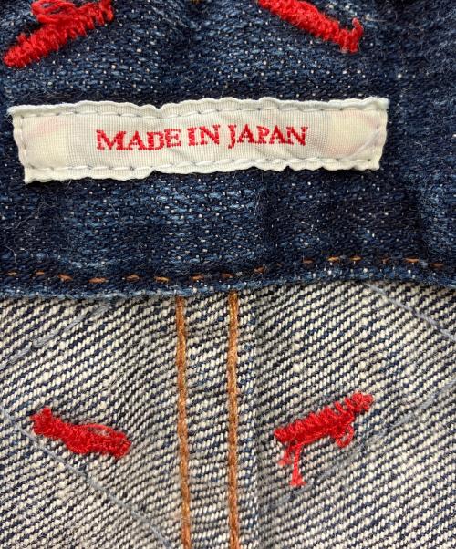 備中倉敷工房（ビッチュウクラシキ）備中倉敷工房 (ビッチュウクラシキ) オリジナル和柄切替 ダブルウエスト ストレッチデニムパンツ インディゴ サイズ:36の古着・服飾アイテム