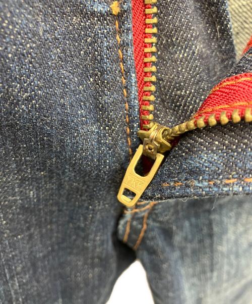 備中倉敷工房（ビッチュウクラシキ）備中倉敷工房 (ビッチュウクラシキ) オリジナル和柄切替 ダブルウエスト ストレッチデニムパンツ インディゴ サイズ:36の古着・服飾アイテム