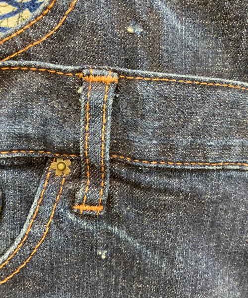 備中倉敷工房（ビッチュウクラシキ）備中倉敷工房 (ビッチュウクラシキ) オリジナル和柄切替 ダブルウエスト ストレッチデニムパンツ インディゴ サイズ:36の古着・服飾アイテム