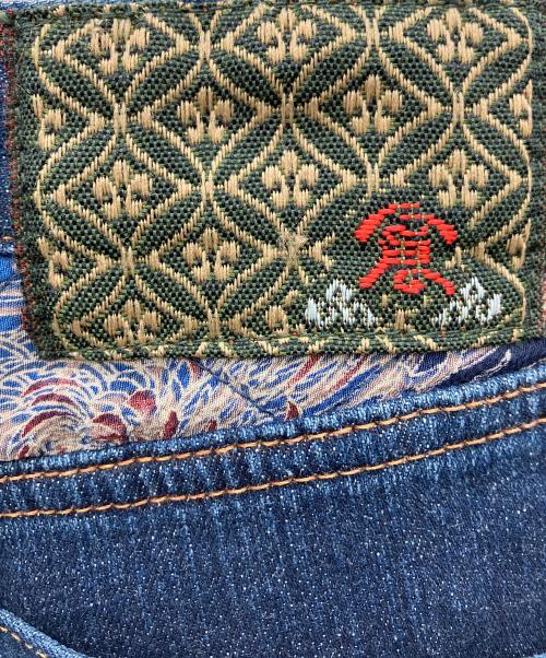 備中倉敷工房（ビッチュウクラシキ）備中倉敷工房 (ビッチュウクラシキ) オリジナル和柄切替 ダブルウエスト ストレッチデニムパンツ インディゴ サイズ:36の古着・服飾アイテム