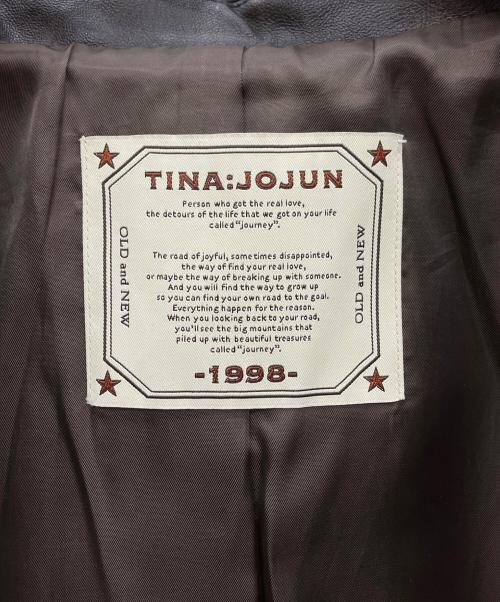Tina Jojun（ティーナ ジョジュン）Tina Jojun (ティーナ ジョジュン) フェイクレザージャケット ブラウン サイズ:Mの古着・服飾アイテム