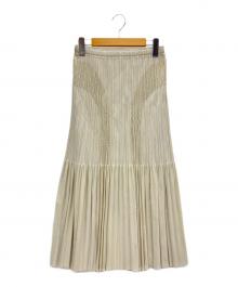 PLEATS PLEASE（プリーツプリーズ）の古着「ロングスカート」｜ベージュ