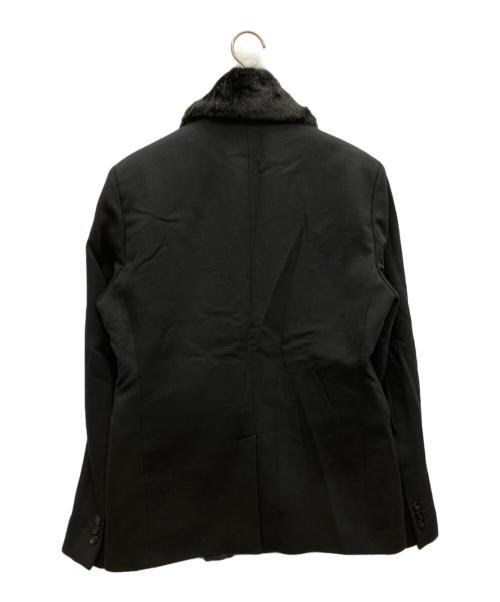 EMPORIO ARMANI（エンポリオ アルマーニ）EMPORIO ARMANI (エンポリオ アルマーニ) ファー付テーラードジャケット ブラック サイズ:48 未使用品の古着・服飾アイテム