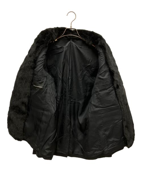 EMPORIO ARMANI（エンポリオ アルマーニ）EMPORIO ARMANI (エンポリオ アルマーニ) ファー付テーラードジャケット ブラック サイズ:48 未使用品の古着・服飾アイテム