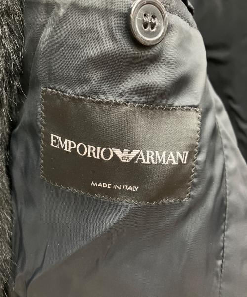 EMPORIO ARMANI（エンポリオ アルマーニ）EMPORIO ARMANI (エンポリオ アルマーニ) ファー付テーラードジャケット ブラック サイズ:48 未使用品の古着・服飾アイテム