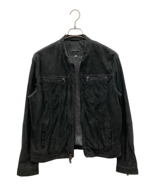 JOHN VARVATOS（ジョン・バルベイトス）JOHN VARVATOS (ジョン・バルベイトス) ゴートスエードレザージャケット ブラック サイズ:Mの古着・服飾アイテム
