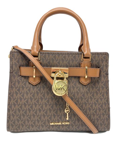 MICHAEL KORS（マイケルコース）MICHAEL KORS (マイケルコース) 2WAYサッチェルバッグ ブラウンの古着・服飾アイテム
