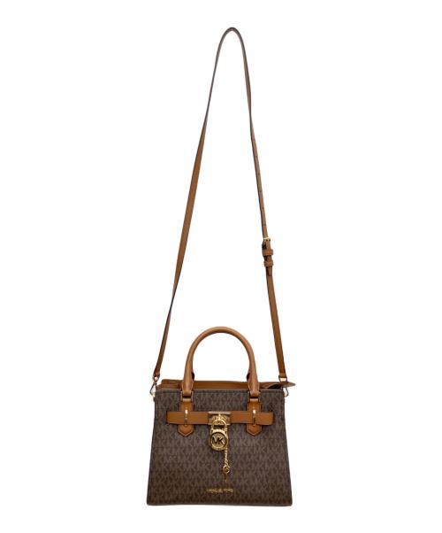 MICHAEL KORS（マイケルコース）MICHAEL KORS (マイケルコース) 2WAYサッチェルバッグ ブラウンの古着・服飾アイテム