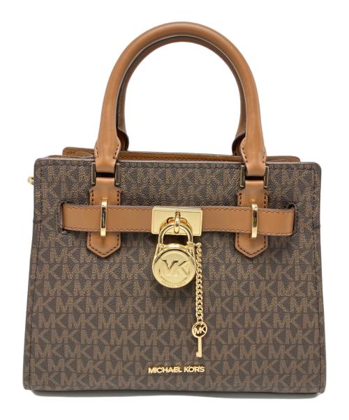 MICHAEL KORS（マイケルコース）MICHAEL KORS (マイケルコース) 2WAYサッチェルバッグ ブラウンの古着・服飾アイテム