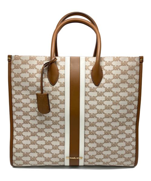 MICHAEL KORS（マイケルコース）MICHAEL KORS (マイケルコース) ミレラ 2WAYトートバッグ ベージュ×ブラウンの古着・服飾アイテム