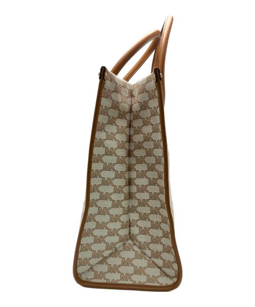 MICHAEL KORS（マイケルコース）MICHAEL KORS (マイケルコース) ミレラ 2WAYトートバッグ ベージュ×ブラウンの古着・服飾アイテム