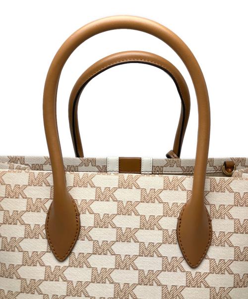 MICHAEL KORS（マイケルコース）MICHAEL KORS (マイケルコース) ミレラ 2WAYトートバッグ ベージュ×ブラウンの古着・服飾アイテム