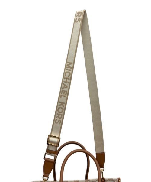 MICHAEL KORS（マイケルコース）MICHAEL KORS (マイケルコース) ミレラ 2WAYトートバッグ ベージュ×ブラウンの古着・服飾アイテム