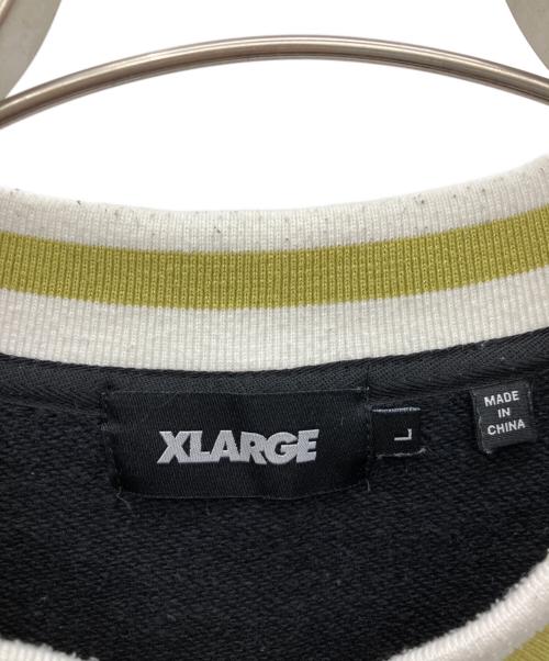 X-LARGE（エクストララージ）X-LARGE (エクストララージ) BASEBALL LOGO EMBROIDERED V NECK SWEATSHIRT　スウェット ブラック サイズ:Lの古着・服飾アイテム