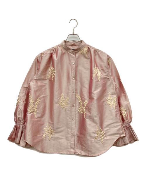 ne quittez pas for TOMORROW LAND（ヌキテパ）ne quittez pas for TOMORROW LAND (ヌキテパ) 別注エンブロイダリータフタブラウス ピンク サイズ:Fの古着・服飾アイテム