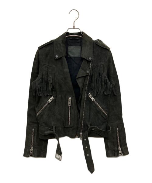 ALL SAINTS（オールセインツ）ALL SAINTS (オールセインツ) タッセルライダースジャケット ブラック サイズ:36の古着・服飾アイテム