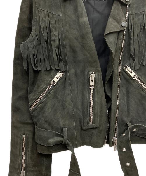 ALL SAINTS（オールセインツ）ALL SAINTS (オールセインツ) タッセルライダースジャケット ブラック サイズ:36の古着・服飾アイテム