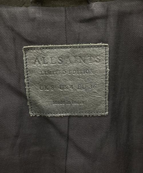 ALL SAINTS（オールセインツ）ALL SAINTS (オールセインツ) タッセルライダースジャケット ブラック サイズ:36の古着・服飾アイテム