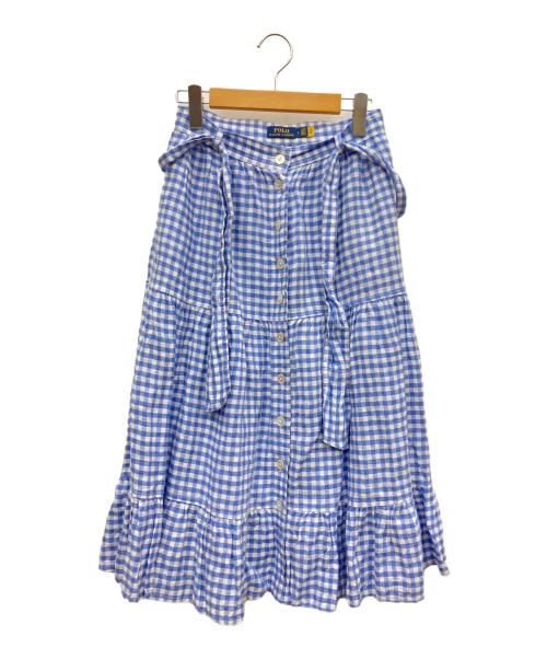 POLO RALPH LAUREN（ポロ・ラルフローレン）POLO RALPH LAUREN (ポロ・ラルフローレン) ミディスカート ブルーの古着・服飾アイテム