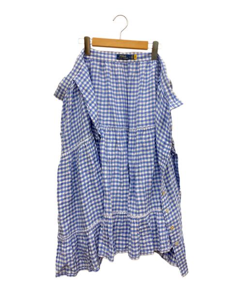 POLO RALPH LAUREN（ポロ・ラルフローレン）POLO RALPH LAUREN (ポロ・ラルフローレン) ミディスカート ブルーの古着・服飾アイテム