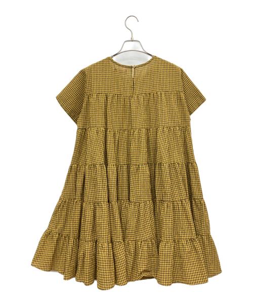 Uhr（ウーア）Uhr (ウーア) 半袖ワンピース ブラック×イエロー サイズ:Freeの古着・服飾アイテム
