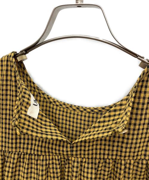 Uhr（ウーア）Uhr (ウーア) 半袖ワンピース ブラック×イエロー サイズ:Freeの古着・服飾アイテム