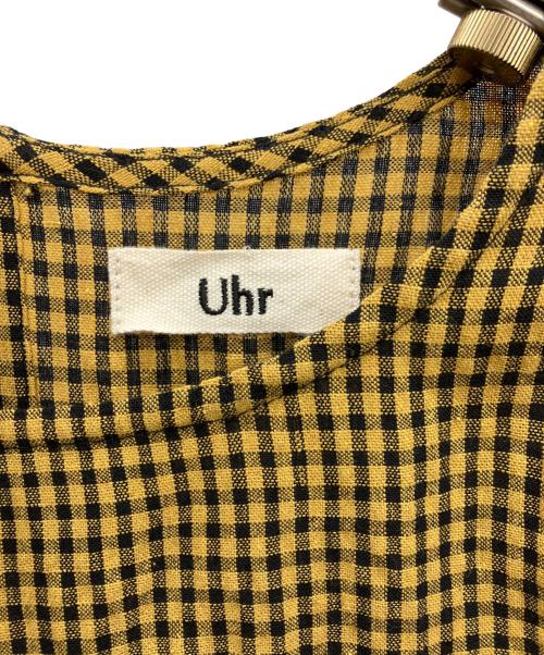 Uhr（ウーア）Uhr (ウーア) 半袖ワンピース ブラック×イエロー サイズ:Freeの古着・服飾アイテム