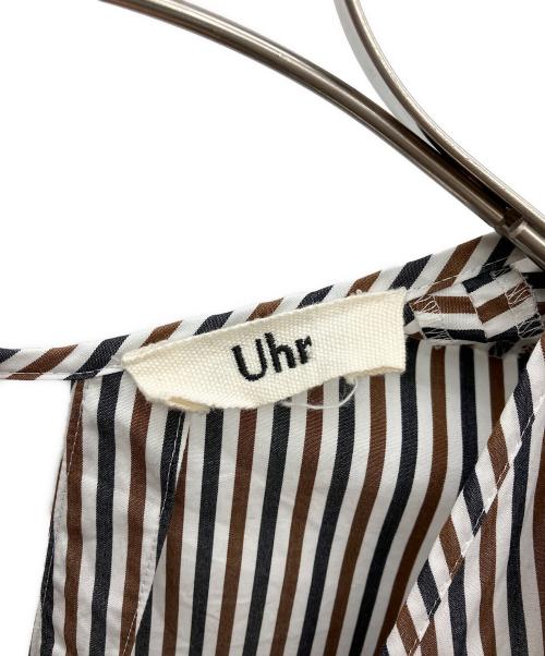 Uhr（ウーア）Uhr (ウーア) 長袖ブラウス ホワイト×ブラック×ブラウン サイズ:Freeの古着・服飾アイテム