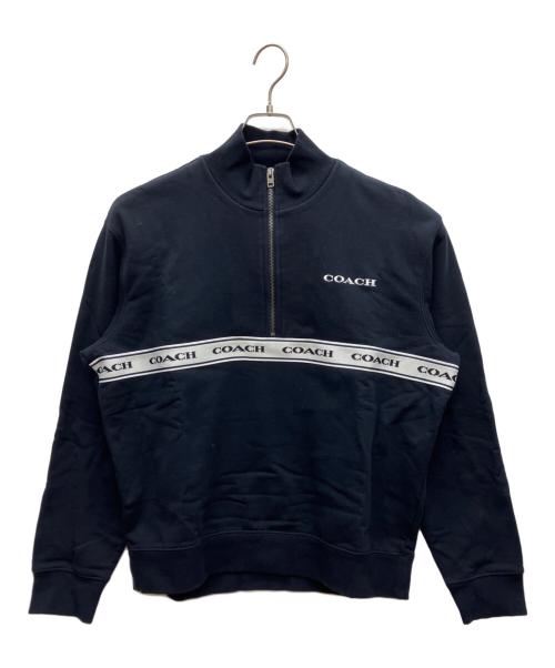 COACH（コーチ）COACH (コーチ) ロゴ ハーフジップ スウェット  ネイビー サイズ:Mの古着・服飾アイテム