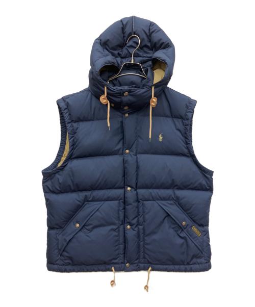 POLO RALPH LAUREN（ポロ・ラルフローレン）POLO RALPH LAUREN (ポロ・ラルフローレン) フード付きダウンベスト ネイビー サイズ:XLの古着・服飾アイテム