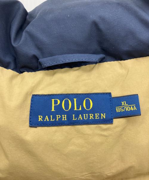 POLO RALPH LAUREN（ポロ・ラルフローレン）POLO RALPH LAUREN (ポロ・ラルフローレン) フード付きダウンベスト ネイビー サイズ:XLの古着・服飾アイテム