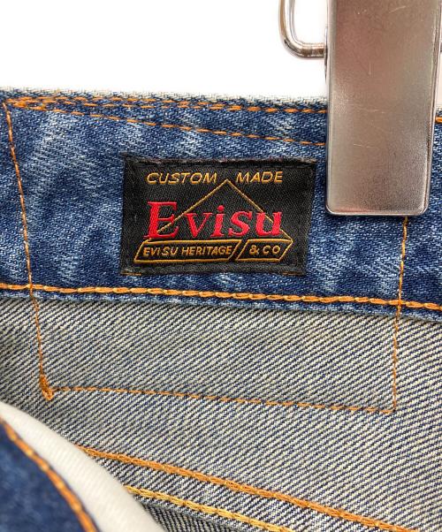 EVISU（エヴィス）EVISU (エヴィス) エクリュ大黒プリント ルーズフィット ジーンズ #2038 インディゴ サイズ:W31の古着・服飾アイテム