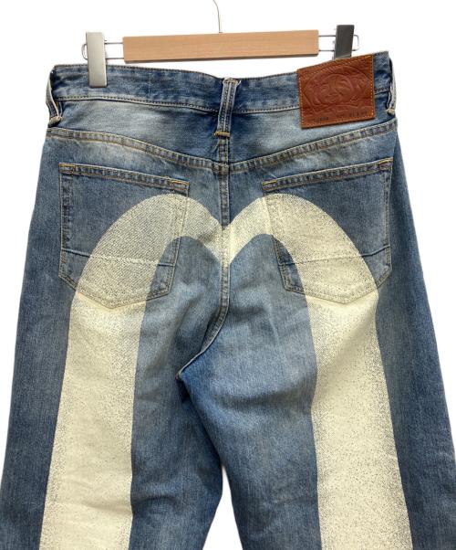 EVISU（エヴィス）EVISU (エヴィス) エクリュ大黒プリント ルーズフィット ジーンズ #2038 インディゴ サイズ:W31の古着・服飾アイテム