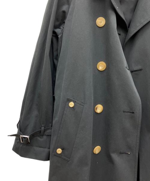 Aquascutum（アクアスキュータム）Aquascutum (アクアスキュータム) フォックスファーカラー・ウールライナー付きトレンチコート ブラック サイズ:6Fの古着・服飾アイテム