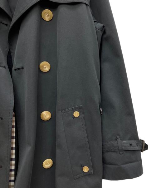 Aquascutum（アクアスキュータム）Aquascutum (アクアスキュータム) フォックスファーカラー・ウールライナー付きトレンチコート ブラック サイズ:6Fの古着・服飾アイテム