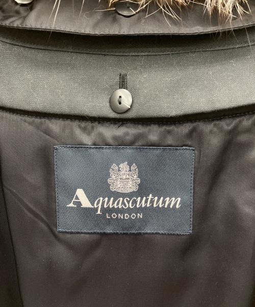 Aquascutum（アクアスキュータム）Aquascutum (アクアスキュータム) フォックスファーカラー・ウールライナー付きトレンチコート ブラック サイズ:6Fの古着・服飾アイテム