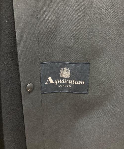 Aquascutum（アクアスキュータム）Aquascutum (アクアスキュータム) フォックスファーカラー・ウールライナー付きトレンチコート ブラック サイズ:6Fの古着・服飾アイテム