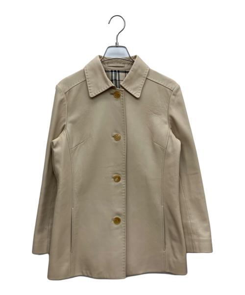 BURBERRY LONDON（バーバリーロンドン）BURBERRY LONDON (バーバリーロンドン) レザーコート ベージュ サイズ:40の古着・服飾アイテム