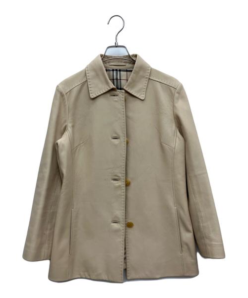 BURBERRY LONDON（バーバリーロンドン）BURBERRY LONDON (バーバリーロンドン) レザーコート ベージュ サイズ:40の古着・服飾アイテム
