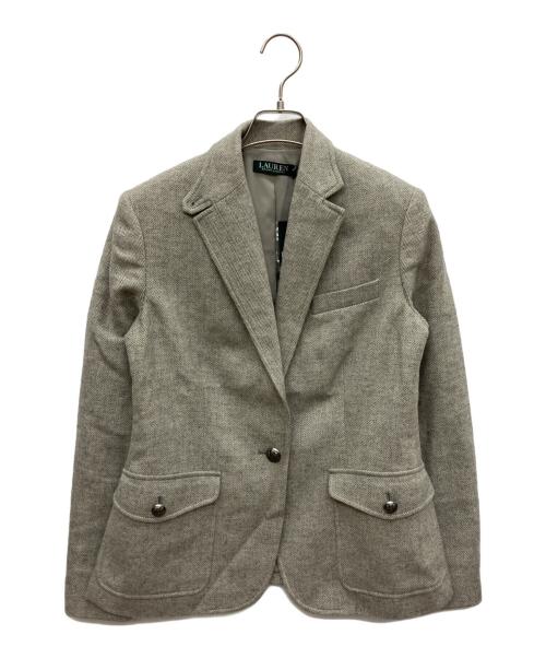 LAUREN RALPH LAUREN（ローレン ラルフ ローレン）LAUREN RALPH LAUREN (ローレン ラルフ ローレン) ヘリンボーン ブレザー グレー サイズ:2 未使用品の古着・服飾アイテム