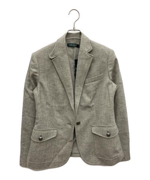 LAUREN RALPH LAUREN（ローレン ラルフ ローレン）LAUREN RALPH LAUREN (ローレン ラルフ ローレン) ヘリンボーン ブレザー グレー サイズ:2 未使用品の古着・服飾アイテム